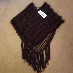 Brown poncho by Joseph Ribkoff